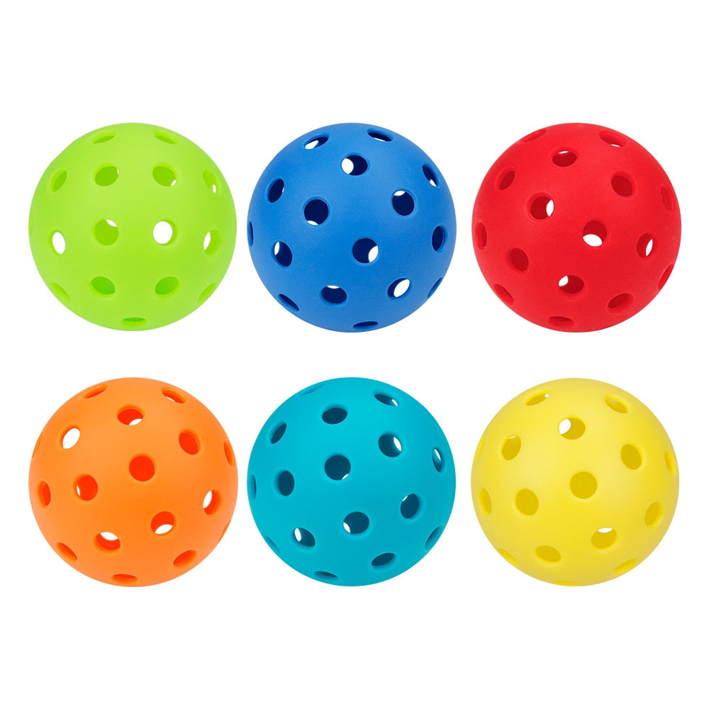 6 Pcs 74MM Durable Pickleball Balls 40 Holes Outdoor