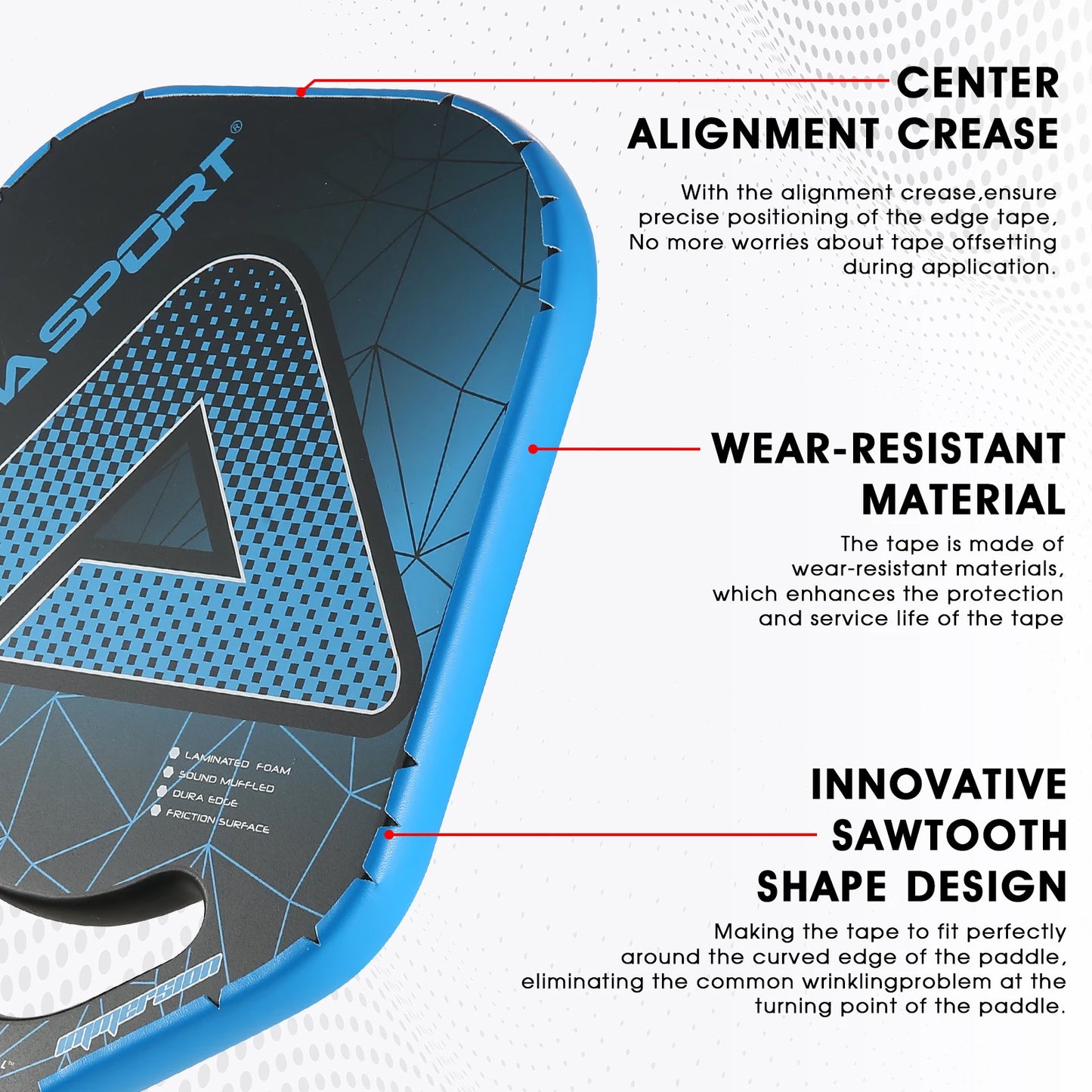 AMASPORT Pickleball Paddle Protection Tape 20mm/23mm/26mm Paddle Head Edge Guard Racket Edge Protection Tapes