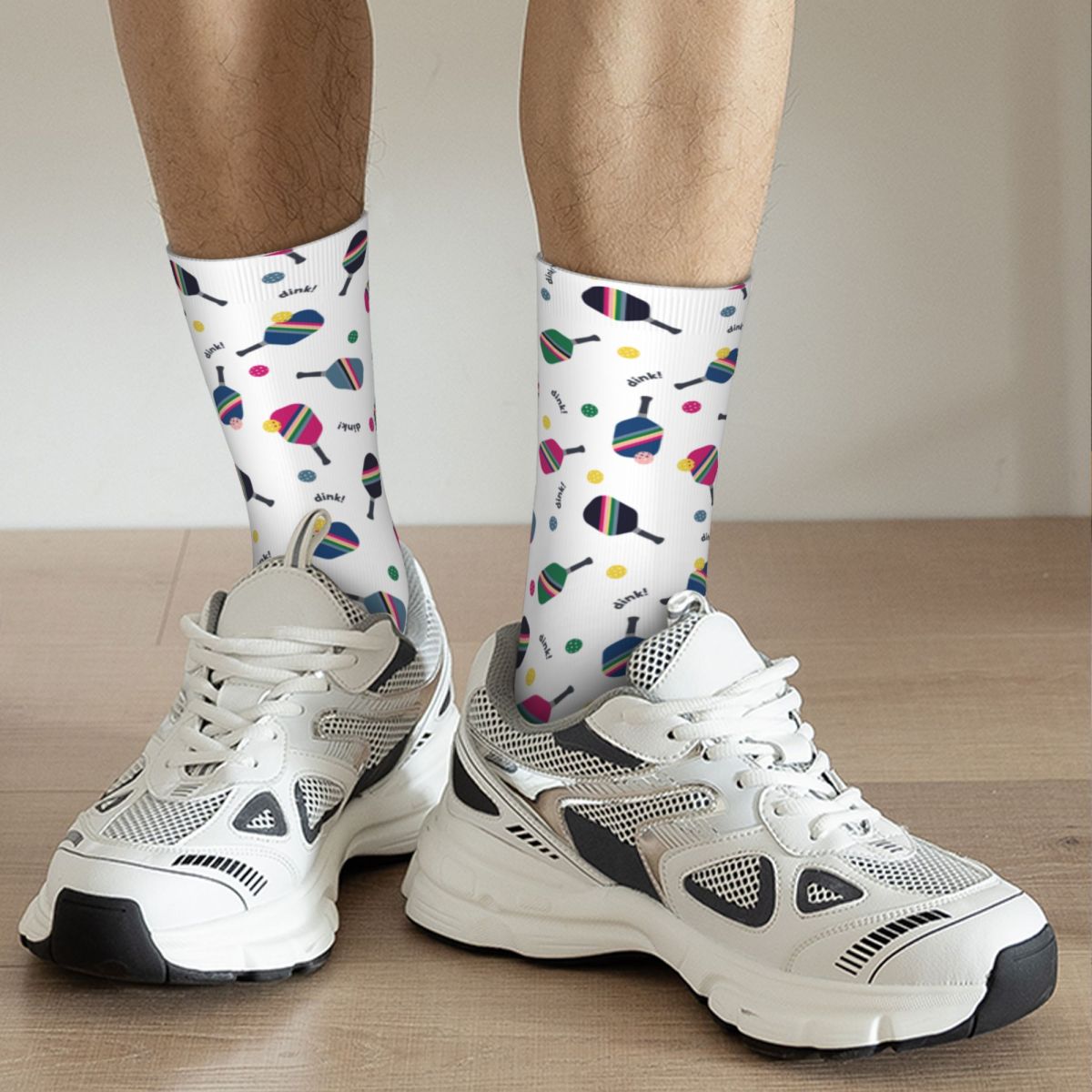 Pickleball Fun Paddle Dink Crew Socks